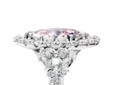 White gold Fancy Pink Marquise Cut Diamond Halo Ring with Pavé Band and Four-Prong Setting_58