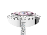 White gold Fancy Pink Marquise Cut Diamond Halo Ring with Pavé Band and Prong Setting_17