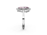 White gold Fancy Pink Marquise  Cut Diamond Halo Ring with Round Brilliant Halo and Solitaire Band_89