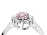 White gold Fancy Pink Marquise  Cut Diamond Halo Ring with Round Brilliant Halo and Solitaire Band_91