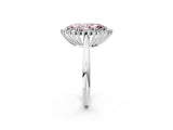 White gold Fancy Pink Marquise  Cut Diamond Halo Ring with Solitaire Band and Prong Setting_55