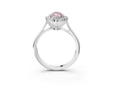 White gold Fancy Pink Marquise  Cut Diamond Halo Ring with Solitaire Band and Prong Setting_56