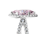 White gold Fancy Pink Marquise Cut Diamond Halo Ring with Split Shank Pavé Band and Prong Setting_100