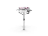 White gold Fancy Pink Marquise Cut Diamond Halo Ring with Split Shank and Four-Prong Setting_93