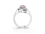 White gold Fancy Pink Marquise Cut Diamond Halo Ring with Split Shank and Four-Prong Setting_94