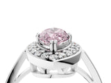 White gold Fancy Pink Marquise Cut Diamond Halo Ring with Split Shank and Four-Prong Setting_95