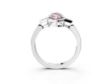 White gold Fancy Pink Marquise Cut Diamond Halo Ring with Tapered Band and Four-Prong Setting_22