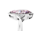 White gold Fancy Pink Marquise Cut Diamond Halo Ring with Tapered Band and Four-Prong Setting_24