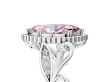 White gold Fancy Pink Marquise Cut Diamond Halo Ring with Vintage Split Shank and Four-Prong Setting_102