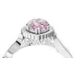 White gold Fancy Pink Marquise Cut Diamond Halo Ring with Vintage Split Shank and Four-Prong Setting_113