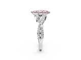 White gold Fancy Pink Marquise Cut Diamond  Halo Twist Band Solitaire Prong Setting Ring_15