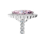 White gold Fancy Pink Marquise  Cut Diamond Milgrain Floral Halo Engagement Ring with Pavé Band_20