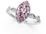 White gold Fancy Pink Marquise  Cut Diamond Milgrain Marquise Band with Prong Setting_4