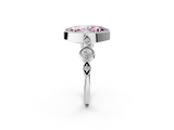 White gold Fancy Pink Marquise  Cut Diamond Milgrain Marquise Band with Prong Setting_5