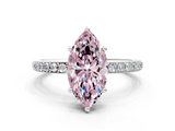 White gold Fancy Pink Marquise  Cut Diamond Pavé Band Ring with Four-Prong Setting_24