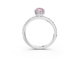 White gold Fancy Pink Marquise  Cut Diamond Pavé Band Ring with Four-Prong Setting_27