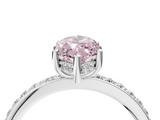 White gold Fancy Pink Marquise  Cut Diamond Pavé Band Ring with Four-Prong Setting_28