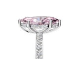 White gold Fancy Pink Marquise  Cut Diamond Pavé Band Ring with Four-Prong Setting_29