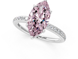 White gold Fancy Pink Marquise  Cut Diamond Pavé Band Ring with Four-Prong Setting_38
