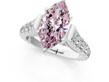 White gold Fancy Pink Marquise  Cut Diamond Pavé Band Solitaire with Four-Prong Setting_16