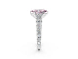 White gold Fancy Pink Marquise  Cut Diamond Pavé Band Solitaire with Four-Prong Setting_17