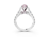 White gold Fancy Pink Marquise  Cut Diamond Pavé Band Solitaire with Four-Prong Setting_18