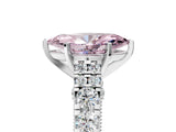 White gold Fancy Pink Marquise  Cut Diamond Pavé Band Solitaire with Four-Prong Setting_20