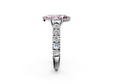 White gold Fancy Pink Marquise  Cut Diamond Pavé Band Solitaire with Four-Prong Setting_5