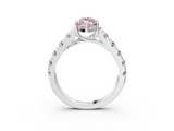 White gold Fancy Pink Marquise  Cut Diamond Pavé Band Solitaire with Four-Prong Setting_6