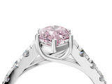 White gold Fancy Pink Marquise  Cut Diamond Pavé Band Solitaire with Four-Prong Setting_7