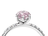White gold Fancy Pink Marquise  Cut Diamond Pavé Band Solitaire with Four-Prong Setting_7