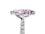 White gold Fancy Pink Marquise  Cut Diamond Pavé Band Solitaire with Four-Prong Setting_8