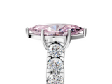 White gold Fancy Pink Marquise  Cut Diamond Pavé Band Solitaire with Four-Prong Setting_8