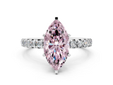 White gold Fancy Pink Marquise  Cut Diamond Pavé Band with Four-Prong Setting_39