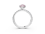 White gold Fancy Pink Marquise  Cut Diamond Pavé Band with Four-Prong Setting_42