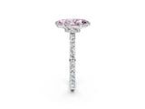 White gold Fancy Pink Marquise Cut Diamond Pavé Engagement Ring with Round  Accents and Prong Setting_75