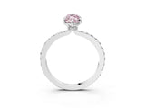 White gold Fancy Pink Marquise Cut Diamond Pavé Engagement Ring with Round  Accents and Prong Setting_76