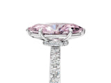 White gold Fancy Pink Marquise Cut Diamond Pavé Engagement Ring with Round  Accents and Prong Setting_78