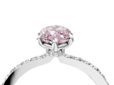White gold Fancy Pink Marquise Cut Diamond Pavé Engagement Ring with Round  Accents and Prong Setting_81
