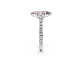 White gold Fancy Pink Marquise Cut Diamond Pavé Solitaire Engagement Ring with Four-Prong Setting_97