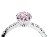 White gold Fancy Pink Marquise Cut Diamond Pavé Solitaire Engagement Ring with Four-Prong Setting_99