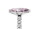 White gold Fancy Pink Marquise Cut Diamond Pavé Solitaire Ring with Round Band and Prong Setting_23