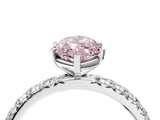 White gold Fancy Pink Marquise Cut Diamond Pavé Solitaire Ring with Round Band and Prong Setting_46