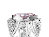 White gold Fancy Pink Marquise Cut Diamond Pave Art Deco Split Shank Ring with Four-Prong Setting_5