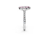 White gold Fancy Pink Marquise Cut Diamond Pave Band Solitaire Ring with Round  and Prong Setting_131