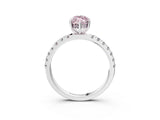 White gold Fancy Pink Marquise Cut Diamond Pave Band Solitaire Ring with Round  and Prong Setting_133