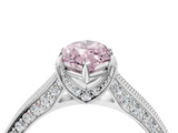 White gold Fancy Pink Marquise  Cut Diamond Pave Band with Four-Prong Setting_64