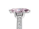 White gold Fancy Pink Marquise  Cut Diamond Pave Band with Four-Prong Setting_65