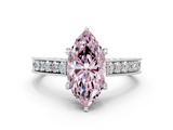 White gold Fancy Pink Marquise  Cut Diamond Pave Band with Four-Prong Setting_70