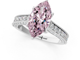 White gold Fancy Pink Marquise  Cut Diamond Pave Band with Four-Prong Setting_71